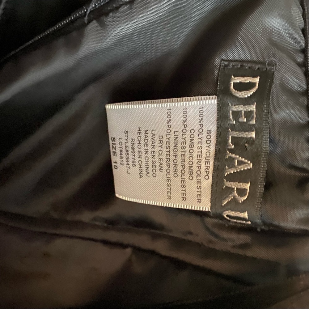 Vintage little black dress DeLaru Black strapless satin dress midi - Picture 2 of 8